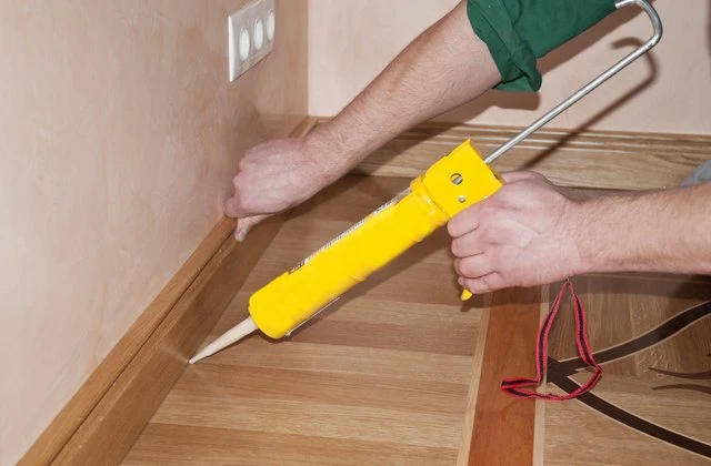wood baseboards